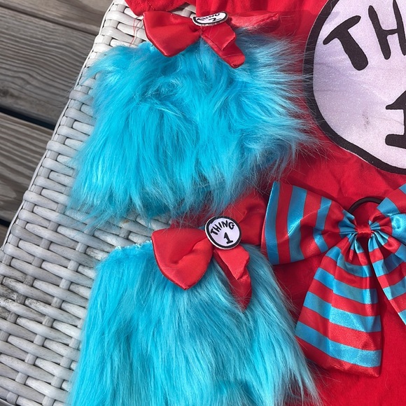NEW-Adult Dr. .Seuss Thing 1 and Thing 2 Costume Kit  Size M - Picture 8 of 13